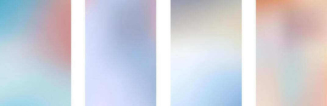 Set abstract gradient blurred background in light pastel color. vector
