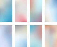 Set abstract light blur backgrounds smartphones screen mobile wallpaper vector