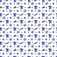 Christmas pattern in doodle style. dark line on a white background. Vector illustration.