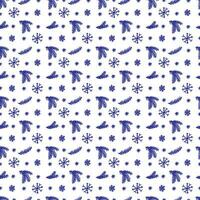 Christmas pattern in doodle style. dark line on a white background. Vector illustration.