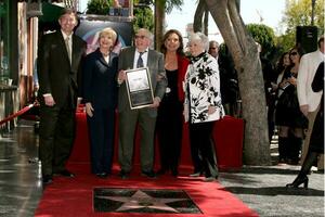 Florence Henderson Sherwood Schwartz Dawn Wells Sherwood Schwartz receives a star on the Hollywood Walk of Fame Los Angeles CA March 7 2008 photo