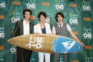 Jonas Brothers in the Press Tent at the Teen Choice Awards 2008 at the Universal Ampitheater at Universal Studios in Los Angeles CA August 3 2008 photo