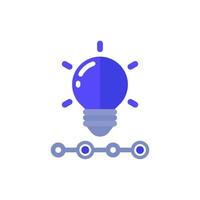 startup icon with a light bulb, vector