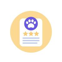 dog, pet rating or score icon, flat vector