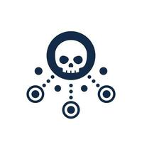 malware, computer virus icon on white vector
