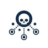 malware, computer virus icon on white vector