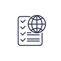 checklist with globe line icon vector