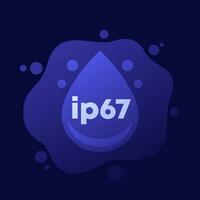 ip67 standard, waterproof icon, vector design