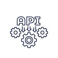 api icono para aplicaciones y web, línea vector