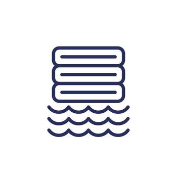 datos lago línea icono, almacenamiento crudo datos vector