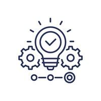 startup and entrepreneurship line icon with a light bulb vector