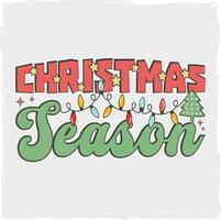 Navidad temporada Víctor diseño. retro, clipart, png, ilustración, gráfico, dibujos animados camiseta diseño, acuarela, clipart, logotipo, pegatina, sublimación vector