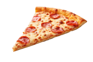 ai generado rebanada de Pizza pepperoni aislado en transparente antecedentes png