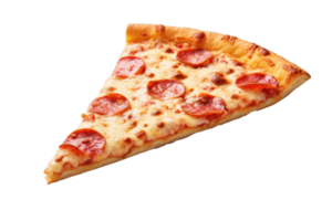 AI generated Slice of pizza pepperoni isolated on transparent background png