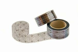 Curb tape decor for cakes with cups and coffee pattern photo