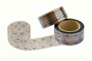 Curb tape decor for cakes with coffee pattern photo