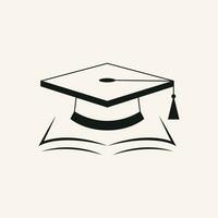 elevar tu educación marca con nuestra vector Universidad sombrero y libro logo. simbolizando conocimiento y logro, es un eterno emblema de aprendiendo.