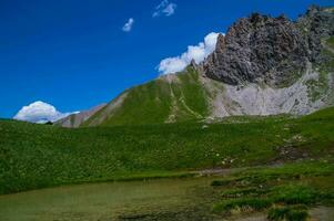 lake clausis ceillac inqeyras in hautes alpes in france photo