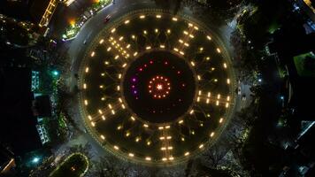 Aerial View of the Tugu Monument in Malang City, East Java, Indonesia photo