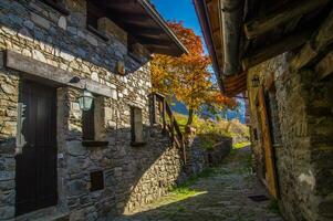 landscape of Italian Alps in autumn photo