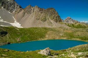 lake sainte anne qeyras in hautes alpes in france photo