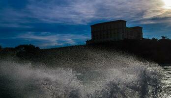 wave on the port of Marseille photo