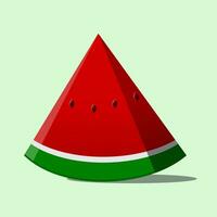 a slice of watermelon on a green background vector