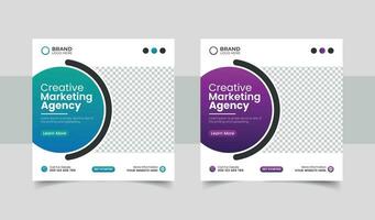 Digital marketing agency social media post design template. vector