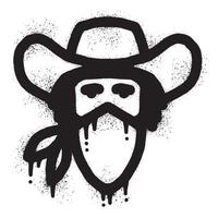 Cowboy graffiti with black spray paint vector