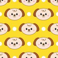 Dog cartoon seamless pattern background with yellow background vector