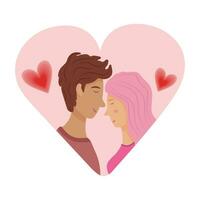 A couple in love, a flat vector illustration, for the design of postcards and invitations, as well as for the design of a social network