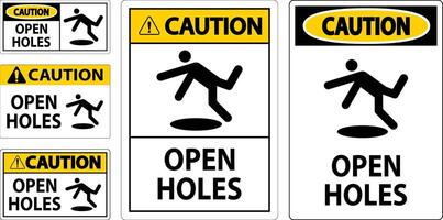 Caution Sign Open Holes vector