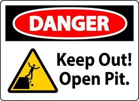 Danger Sign Keep Out Open Pit vector