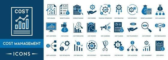 Cost Management icon, Concept of Efficiency, asset, life cycle, system, responsible Vector illustration.