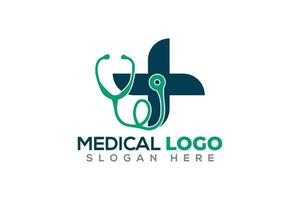 Corporate medical hospital clinic logo design template vector