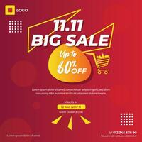 BIG SALE SPECIAL 11 11 TEMPLATE DESIGN. BANNER PROMOTION TEMPLATE BACKGROUND COVER VECTOR