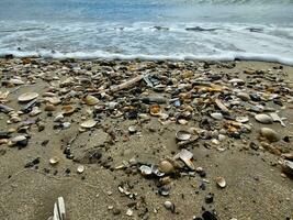 impresiones de el interminable playa a el del Norte mar en blavand Dinamarca foto