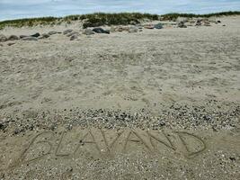 Impressions of the endless beach at the northern sea in Blavand Denmark photo