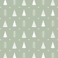 Simple White Christmas Trees Pattern vector