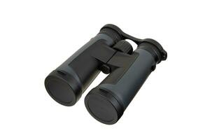 Modern binoculars. An optical instrument for observation at long distances. Isolate on a white back. photo