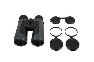 Modern binoculars. An optical instrument for observation at long distances. Isolate on a white back. photo