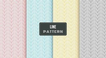 line circle wave traditional pattern vector