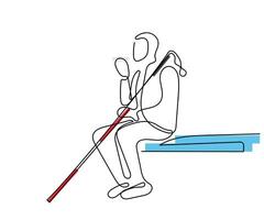 White cane awareness. Hand drawn doodles. vector