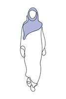 line art vector of muslim woman. Hijab is Muslim woman's pride.