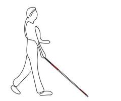 White cane awareness. Hand drawn doodles. vector