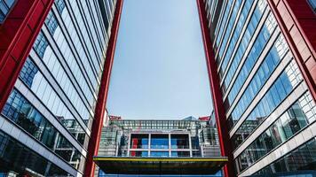 Downtown City Building Image with Urban Skyline and Modern Architecture photo