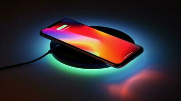 Smartphone mobile wireless charger with ai generated photo