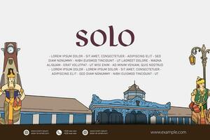 Cultural Event design layout template background with illustration of Solo Central Java Culture vector