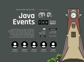Vintage Indonesia Surakarta design layout idea for social media or event poster vector