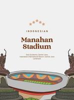 Central Java Stadium illustration design layout idea template vector